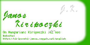 janos kiripoczki business card